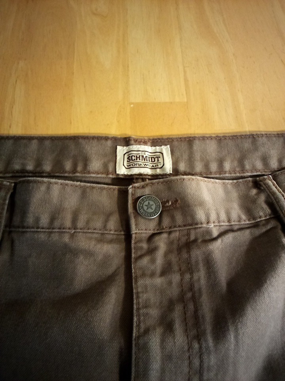 CE Schmidt Men's Brown Canvas Work/Five Pocket Pants Rarer 44/30 Machine Wash.